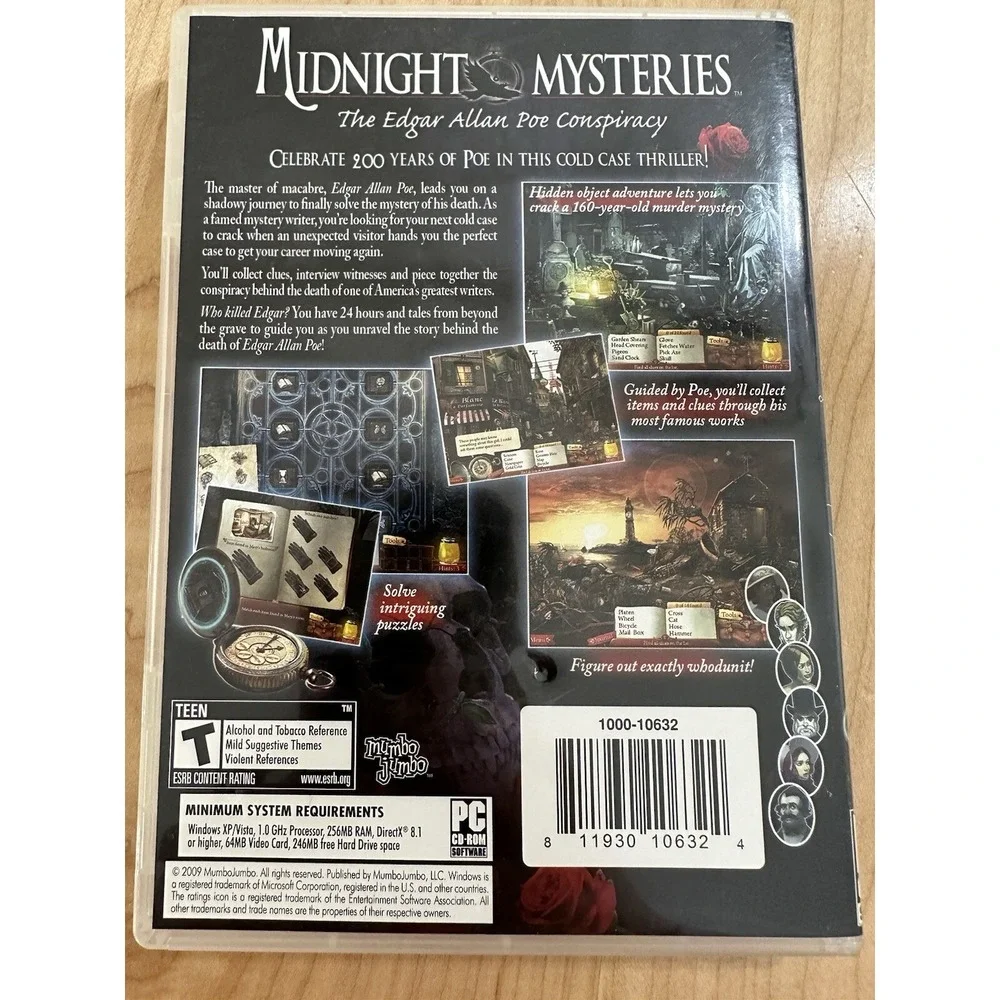Midnight Mysteries The Edgar Allan Poe Conspiracy PC Game Mumbo Jumbo 1000-10632